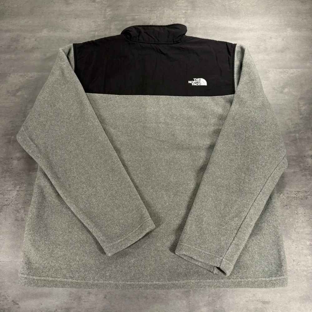 The North Face Fleece Jacket Mens XL Grey Black Full Zip Highest Peak Denali